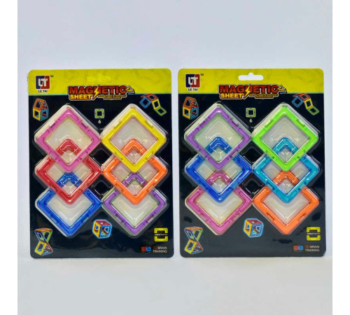 Магнітний конструктор LT 1006 (120/2) 6 деталей, 2 види, на листі Магнітний конструктор LT 1006 (120/2) 6 деталей, 2 види, на листі