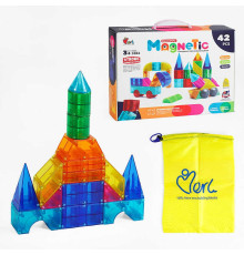 Магнітний конструктор 3302 (12) 42 елементи, геометричні фігури, книжка із завданнями, в коробці