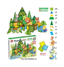 Магнітний конструктор SQ 66002-5 (12) 50 деталей, 5 фігурок тварин, в коробці