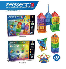 Магнітний конструктор AQ 2273 (36/2) 218 елементів, різні форми деталей, в коробці