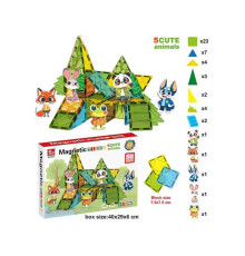 Магнітний конструктор SQ 66002-7 (12) 50 деталей, 5 фігурок тварин, в коробці