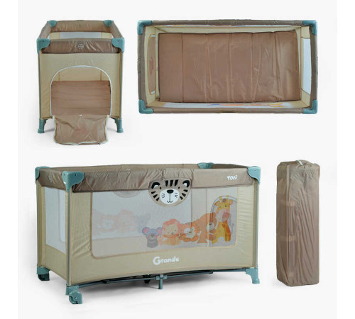 Ліжко-манеж Toti T-07710 (1) колір коричневий, розмір 126x65x75 см, в коробці – в наличии! Купите сейчас у KAZKOVA