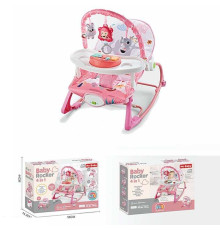 Шезлонг 69870 B (6) 4в1, мелодії, вібрація, дуга з підвісками, ноти, знімне піаніно, пискавки, на батарейках, регулювання положення, в коробці