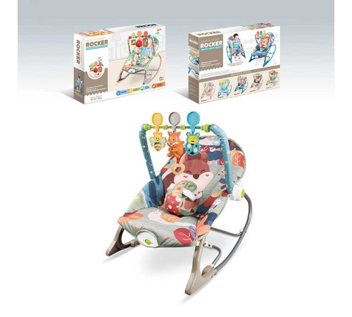 Шезлонг 68156-1 (8) мелодії, 3 підвіски, заспокійлива вібрація, в коробці – в наличии! Купите сейчас у KAZKOVA