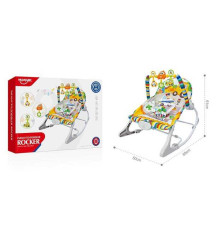 Шезлонг HE 0655 (6) регулювання гучності, мелодії, 3 підвіски, заспокійлива вібрація, на батарейках, регулювання положення, в коробці