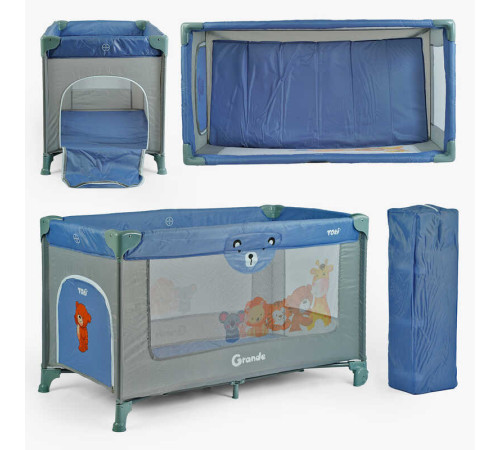 Ліжко-манеж Toti T-04011 (1) колір сірий, розмір 126x65x75 см, в коробці