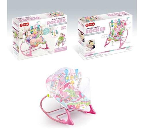 Шезлонг 68147 (4) брязкальце з мелодіями, вібрація, регулювання положення, дуга з пальчиковими іграми, захисна сітка, в коробці – в наличии! Купите сейчас у KAZKOVA