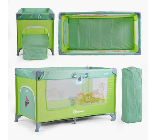 Ліжко-манеж Toti T-06457 (1) колір зелений, розмір 126x65x75 см, в коробці