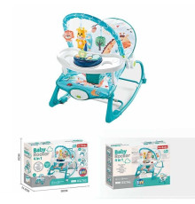 Шезлонг 69869 B (6) 4в1, мелодії, вібрація, дуга з підвісками, ноти, знімне піаніно, пискавки, на батарейках, регулювання положення, в коробці