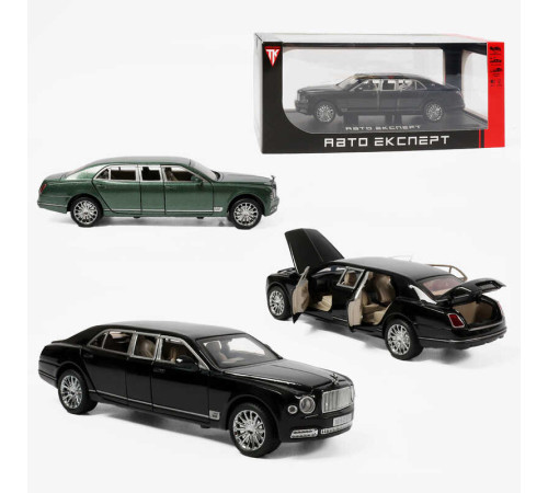 Машинка RS-52405 (24) "Авто Експерт", 2 кольори, металопластик, 1:24, звук, світло, інерція, відчиняються двері, багажник та капот, в коробці
