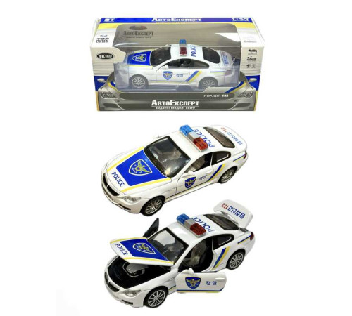 Машинка металопластик ТК 7777 (96/2) "Авто Експерт" 1:32, НАПИСИ АНГЛ. ТА КИТАЙ. МОВАМИ, світло, звук, інерція, відчиняються двері, багажник, капот