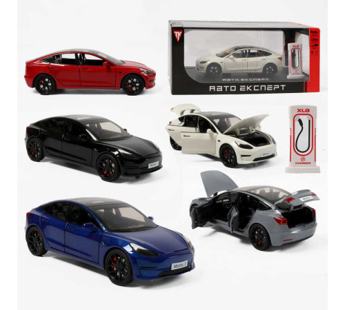 Машинка RS-71086 (24) "Авто Експерт", 5 кольорів, електромобіль, зарядна станція, металопластик, масштаб 1:24, звук, світло, інерція, відчиняються двері, в коробці, ВИДАЄТЬСЯ ТІЛЬКИ МІКС ВИДІВ