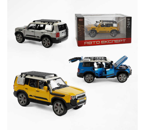 Джип RS-58097 (36/2) "Авто Експерт", 3 кольори, металопластик, масштаб 1:22, світло, звук, інерція, відчиняються двері, багажник та капот, в коробці, ВИДАЄТЬСЯ ТІЛЬКИ МІКС ВИДІВ