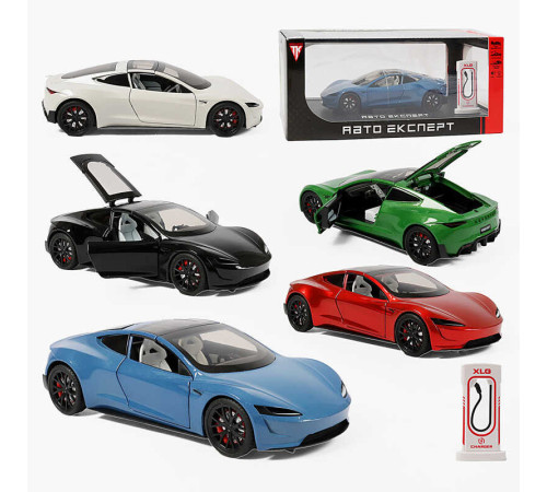 Машинка RS-03612 (24) "Авто Експерт", 5 кольорів, електромобіль, зарядна станція, металопластик, масштаб 1:24, звук, світло, інерція, відчиняються двері, в коробці, ВИДАЄТЬСЯ ТІЛЬКИ МІКС ВИДІВ