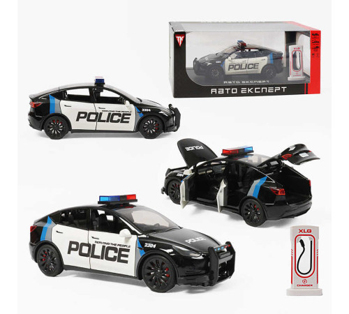 Машинка RS-08021 (24) "Авто Експерт", електромобіль, зарядна станція, металопластик, масштаб 1:24, звук, світло, інерція, відчиняються двері, в коробці
