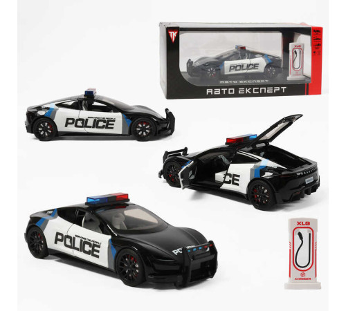 Машинка RS-17401 (24) "Авто Експерт", електромобіль, зарядна станція, металопластик, масштаб 1:24, звук, світло, інерція, відчиняються двері, в коробці