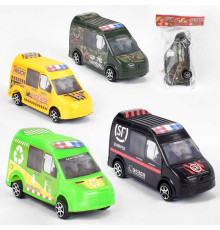 Набір машин 399-165 (720/2) 4 види, інерція, 1 штука в пакеті