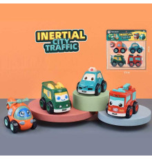 Набір машин 680 A (72/2) 4 шт, міський транспорт, інерція, в пакеті