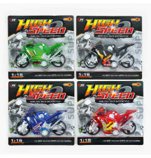 Мотоцикл 396-21 B1 (576/2) 4 кольори, інерційний механізм, на листі, ВИДАЄТЬСЯ ТІЛЬКИ МІКС ВИДІВ
