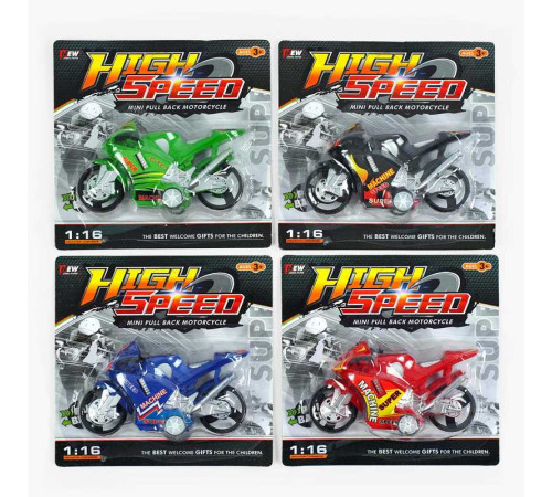 Мотоцикл 396-21 B1 (576/2) 4 кольори, інерційний механізм, на листі, ВИДАЄТЬСЯ ТІЛЬКИ МІКС ВИДІВ – в наличии! Купите сейчас у KAZKOVA