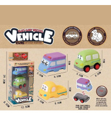 Набір машин 2691 A (48/2) 3 змінні корпуси, платформа на колесах, інерційний механізм, прогумовані колеса, в коробці