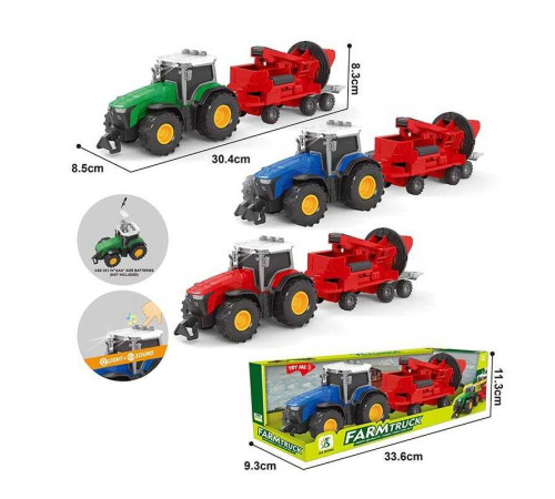 Трактор 0488-604 D (96/2) 3 види, в коробці, ВИДАЄТЬСЯ ТІЛЬКИ МІКС ВИДІВ
