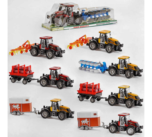 Трактор 4066 А / 5066 А / 8066 А / 90 (30) 4 види, 2 кольори, з причепом, інерція, відкриваються двері, регулювання коліс, в слюді