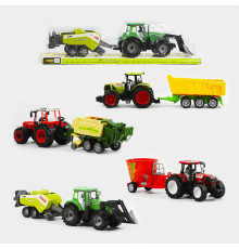 Трактор 5011 / 5022 A / 1088 A-3 (12) 4 види, трактор з інерцією, причіп, рухомі елементи, в слюді, ВИДАЄТЬСЯ ТІЛЬКИ МІКС ВИДІВ