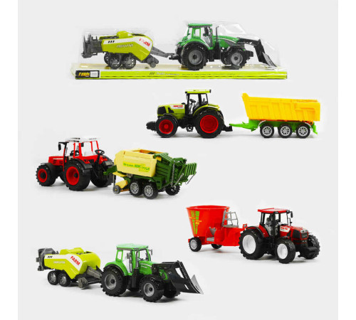 Трактор 5011 / 5022 A / 1088 A-3 (12) 4 види, трактор з інерцією, причіп, рухомі елементи, в слюді, ВИДАЄТЬСЯ ТІЛЬКИ МІКС ВИДІВ – в наличии! Купите сейчас у KAZKOVA