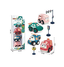 Набір машин A 187-4 (60/2) 4 штуки, “Спецтехніка”, інерція, в коробці