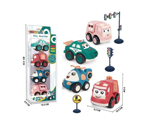 Набір машин A 187-4 (60/2) 4 штуки, “Спецтехніка”, інерція, в коробці