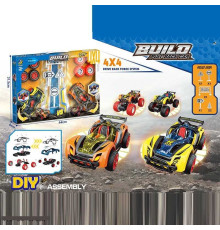 Машинки-конструктори 65275 (24/2) 2 машинки, інерція, 2 набори коліс, гумові шини, інструменти, в коробці