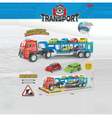 Трейлер 5668 (36/2) інерція, 6 машинок, рухомі елементи, в слюді