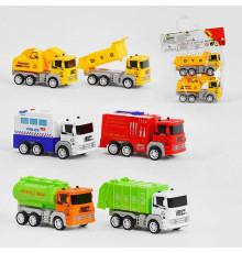 Набір машин 890-88 A (216/2) 3 види, 2 штуки, інерція, у пакеті