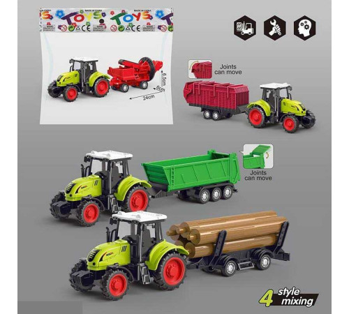 Трактор 706-25 (200/2) 4 види, інерція, у пакеті, ВИДАЄТЬСЯ ТІЛЬКИ МІКС ВИДІВ