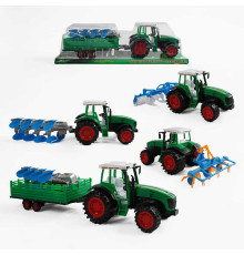 Трактор 0488-115 /114/106 (36/2) довжина 24 см, інерція, знімний причіп, навісне обладнання, пластикові колеса з протектором, в слюді