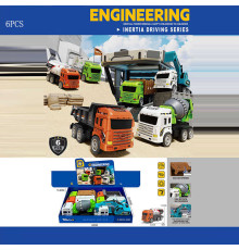 Набір машин BHX 931 (18) ЦІНА ЗА 6 ШТУК В БЛОЦІ, інерція, рухомі елементи конструкцій, механічні важелі, гумові шини, в коробці