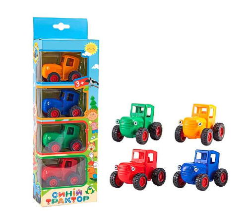 Синій трактор 49486 (108/2) 4 трактори, герої, інерція, в коробці