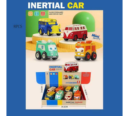 Набір машин BJ 705 A-1 (30/2) ЦІНА ЗА 8 ШТУК У БЛОЦІ, інерційний механізм, в коробці