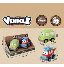 Набір машин 2686 C2 (60) 2 штуки, вінілові, знімний корпус, інерційний механізм, прогумовані колеса, в коробці