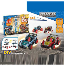 Машинки-конструктори 65278 (24/2) 2 машинки, інерція, 2 набори коліс, гумові шини, інструменти, в коробці