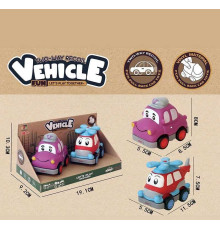 Набір машин 2686 E1 (60) 2 штуки, вінілові, знімний корпус, інерційний механізм, прогумовані колеса, в коробці