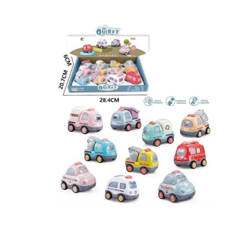 Набір машин G 580 (48/2) ЦІНА ЗА 12 ШТУК В БЛОЦІ, інерція, в коробці