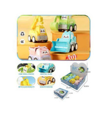 Набір машин LG 188176 (12) ЦІНА ЗА 8 ШТУК В БЛОЦІ, чотири види машинок, інерція, рухомі деталі, в коробці