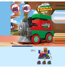 Набір потягів HC 703 (18/2) заводний механізм, кумедні обличчя, ЦІНА ЗА 9 ШТУК В БЛОЦІ, в коробці