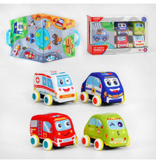 Набір тканинних машин HE 0219 (48/2) 4 шт в коробці, інерція, сумка-килимок