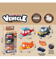 Набір машин 2690 (48/2) 3 змінні корпуси, платформа на колесах, інерційний механізм, прогумовані колеса, в коробці