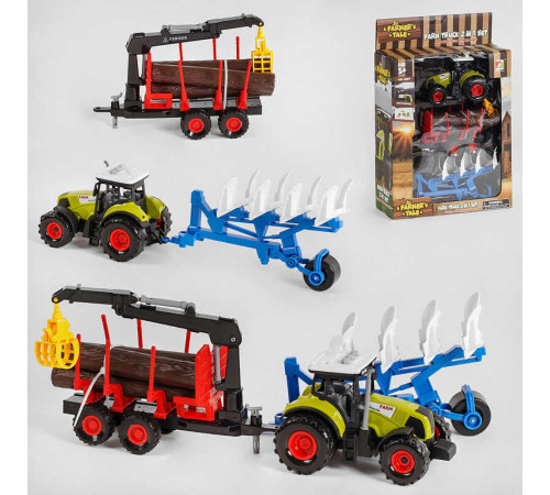 Трактор 550-19 Е (24) світло, звук, інерція, причіп, три колоди, в коробці – в наличии! Купите сейчас у KAZKOVA
