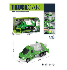 Спецтехніка JS 137 / 137 A (36/2) "Сміттєвоз ", 2 види, світло, звук, інерційний механізм, рухливий кузов, додаткові аксесуари, в коробці