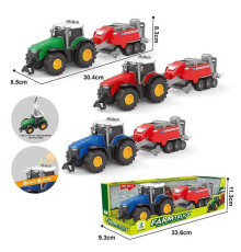 Трактор з причепом 0488-602 D (96/2) 3 кольори, інерція, 3 кнопки, в коробці